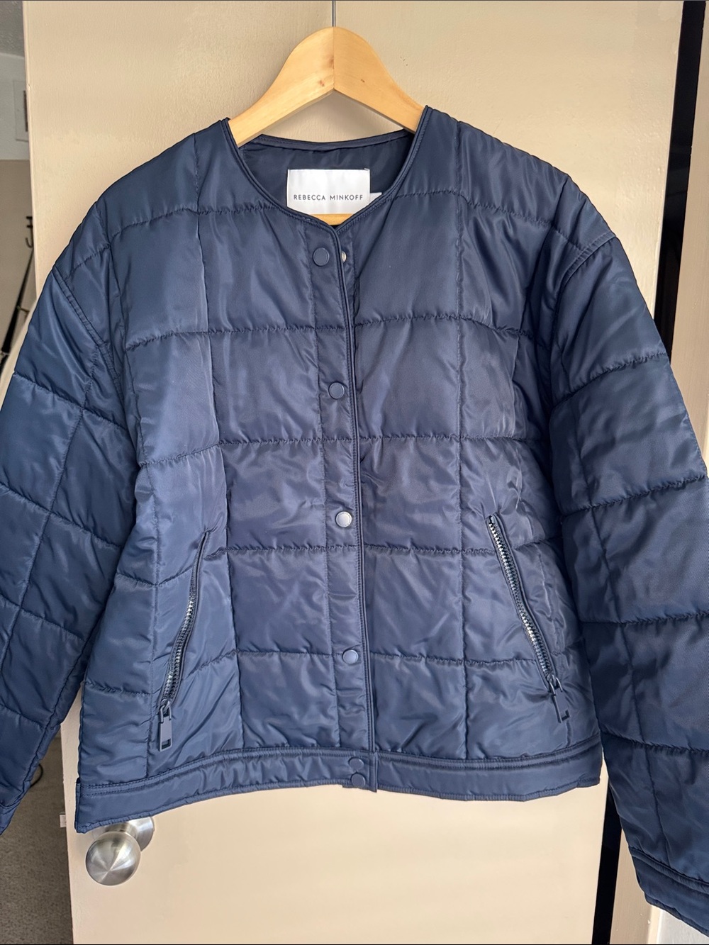 Rebecca Minkoff Quilted Navy Puff Jacket